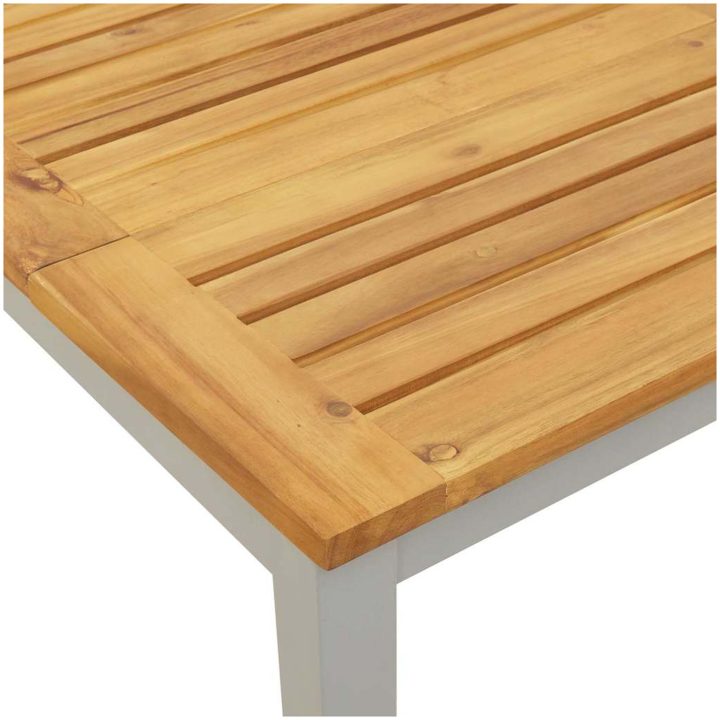 Solstol Grå 200x55x35 cm Massivt Akacia vidaXL 90 x 190 cm – bild 10