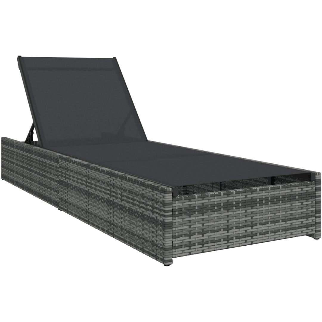Solstol Grå 60x200x27 cm Konstrotting vidaXL 69 x 200 x 27 cm – bild 2