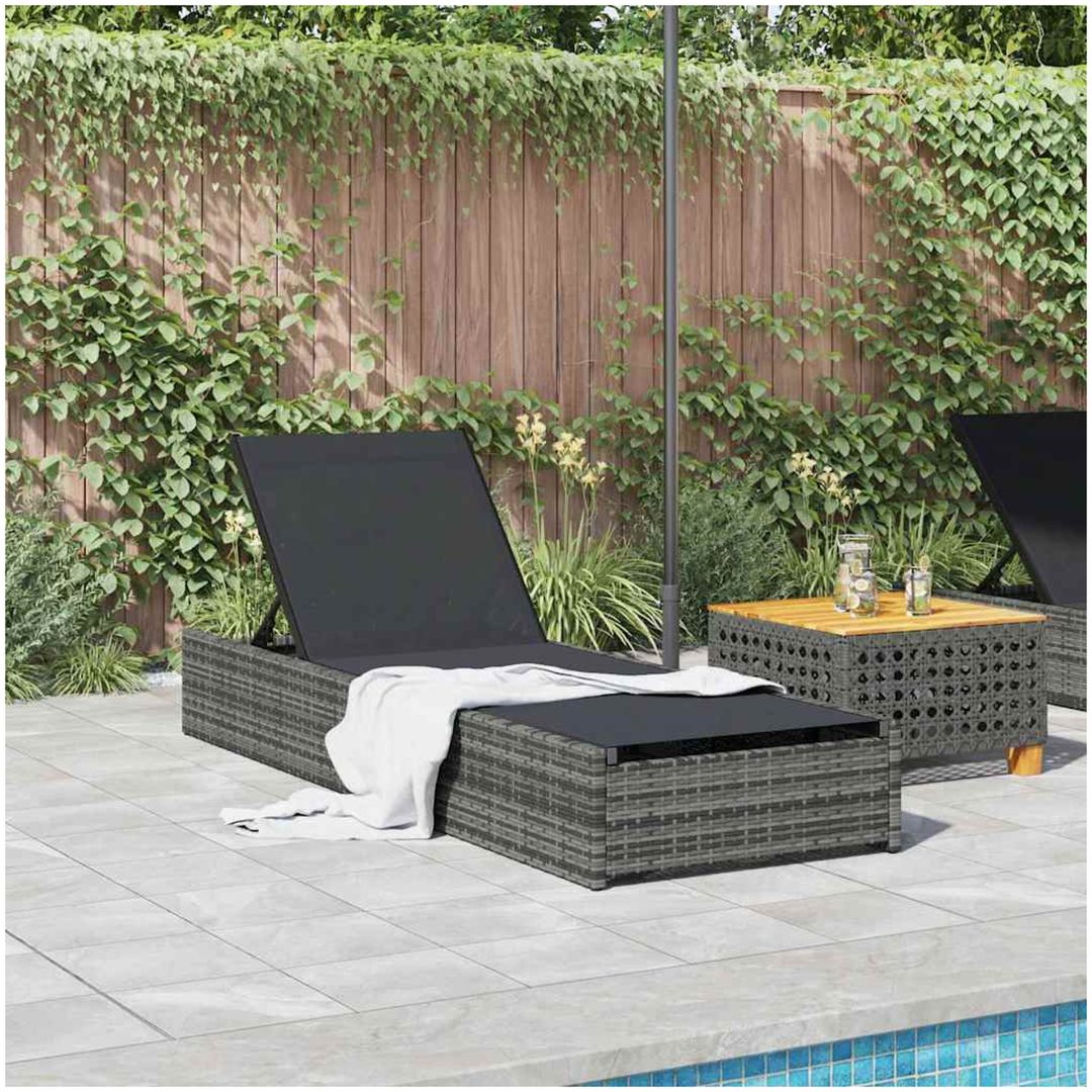Solstol Grå 60x200x27 cm Konstrotting vidaXL 69 x 200 x 27 cm – bild 3