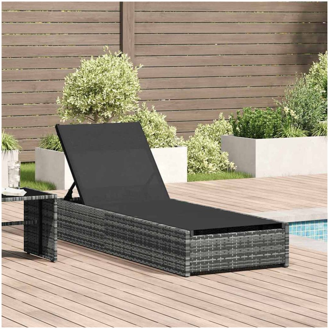 Solstol Grå 60x200x27 cm Konstrotting vidaXL 69 x 200 x 27 cm