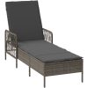 Solstol Grå och mörk grå PE Rattan Solstol vidaXL 157 x 55 x 92 cm – miniatyr 2