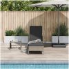 Solstol Grå och mörk grå PE Rattan Solstol vidaXL 157 x 55 x 92 cm – miniatyr 3