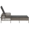 Solstol Grå och mörk grå PE Rattan Solstol vidaXL 157 x 55 x 92 cm – miniatyr 7