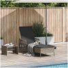Solstol Grå och mörk grå PE Rattan Solstol vidaXL 157 x 55 x 92 cm – miniatyr 1