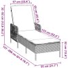 Solstol Grå PE Rattan Fällbar Solstol vidaXL 157 x 55 x 92 cm – miniatyr 12