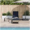 Solstol Grå PE Rattan Fällbar Solstol vidaXL 157 x 55 x 92 cm – miniatyr 3