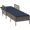 Solstol Grå PE Rattan Fällbar Solstol vidaXL 157 x 55 x 92 cm – miniatyr 4