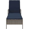 Solstol Grå PE Rattan Fällbar Solstol vidaXL 157 x 55 x 92 cm – miniatyr 6