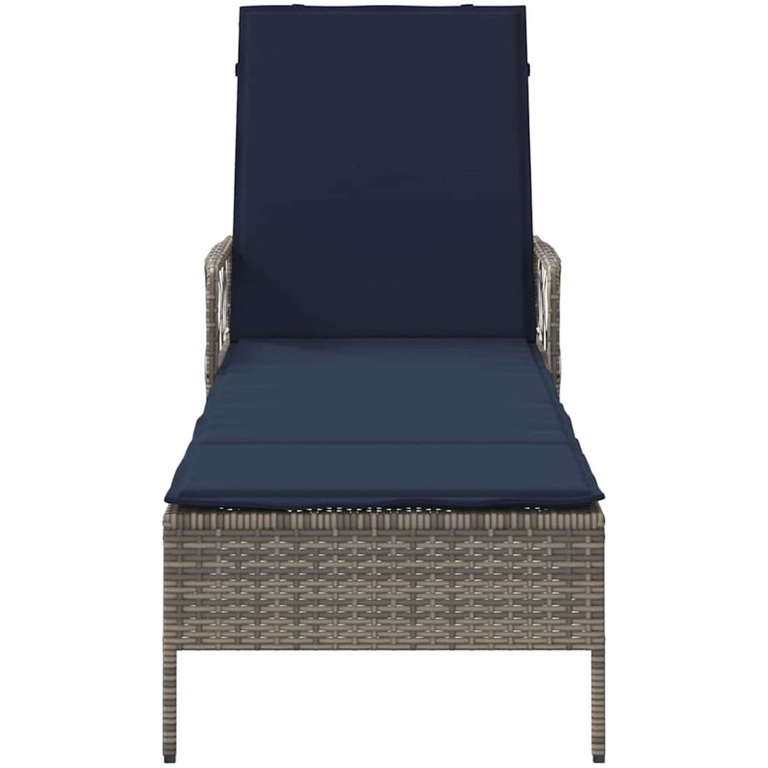 Solstol Grå PE Rattan Fällbar Solstol vidaXL 157 x 55 x 92 cm – bild 6