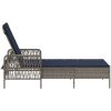 Solstol Grå PE Rattan Fällbar Solstol vidaXL 157 x 55 x 92 cm – miniatyr 7