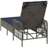 Solstol Grå PE Rattan Fällbar Solstol vidaXL 157 x 55 x 92 cm – miniatyr 8