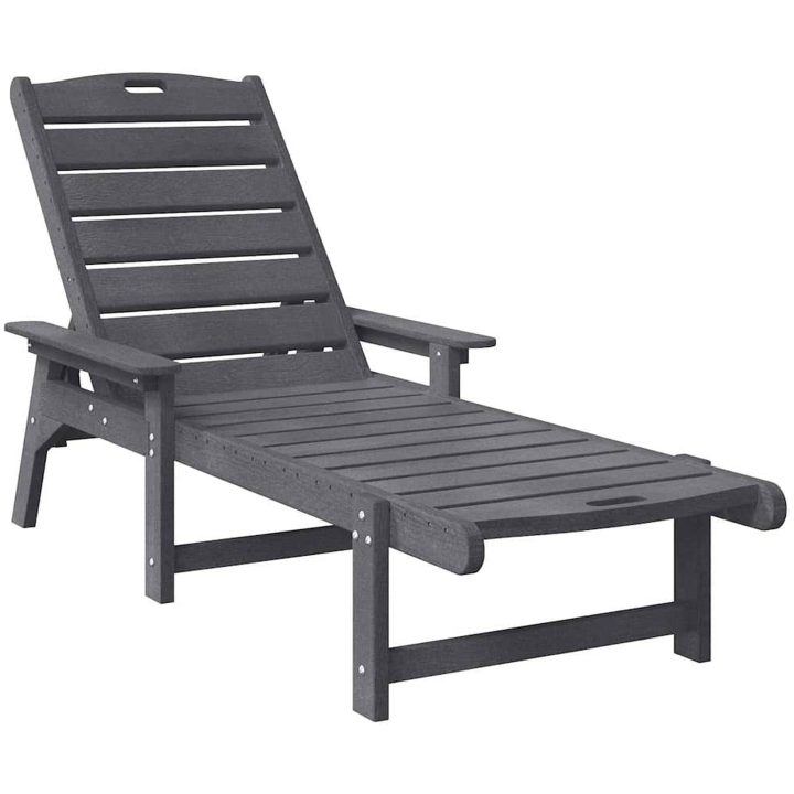 Solstol Ljusgrå 53x162x98.5 cm HDPE vidaXL 53 x 195.5 x 98.5 cm – bild 2