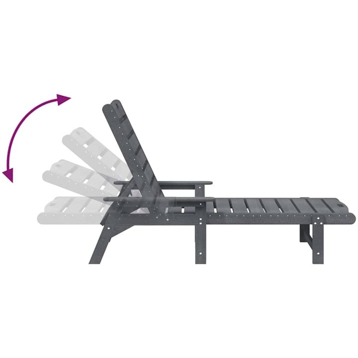 Solstol Ljusgrå 53x162x98.5 cm HDPE vidaXL 53 x 195.5 x 98.5 cm – bild 9