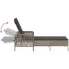 Solstol Ljusgrå PE Rattan Fällbar Solstol vidaXL 157 x 55 x 92 cm – miniatyr 11