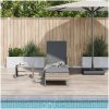 Solstol Ljusgrå PE Rattan Fällbar Solstol vidaXL 157 x 55 x 92 cm – miniatyr 3