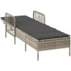 Solstol Ljusgrå PE Rattan Fällbar Solstol vidaXL 157 x 55 x 92 cm – miniatyr 4