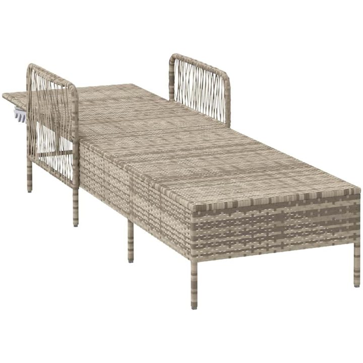 Solstol Ljusgrå PE Rattan Fällbar Solstol vidaXL 157 x 55 x 92 cm – bild 5