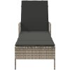 Solstol Ljusgrå PE Rattan Fällbar Solstol vidaXL 157 x 55 x 92 cm – miniatyr 6