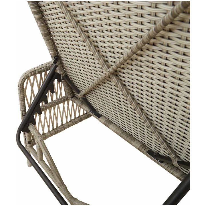 Solstol Ljusgrå PE Rattan Fällbar Solstol vidaXL 157 x 55 x 92 cm – bild 9