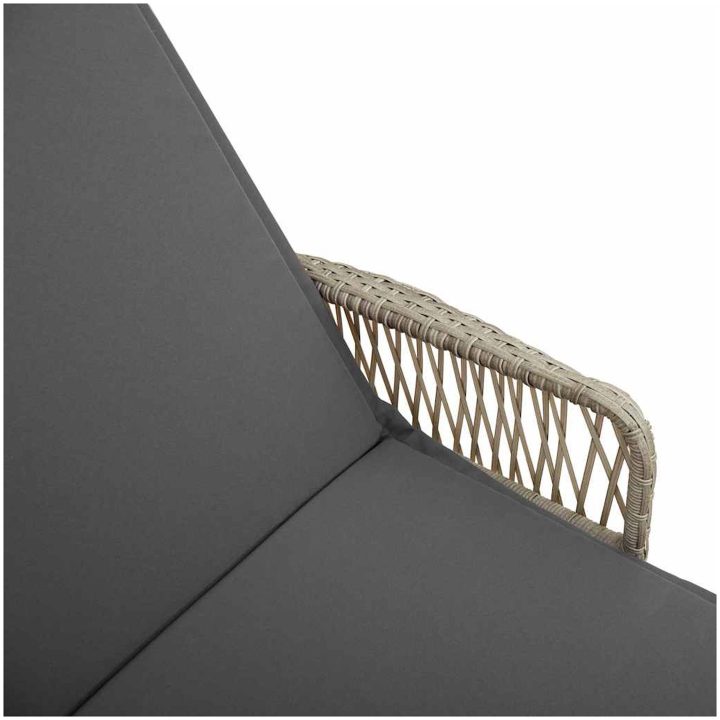 Solstol Ljusgrå PE Rattan Fällbar Solstol vidaXL 157 x 55 x 92 cm – bild 10