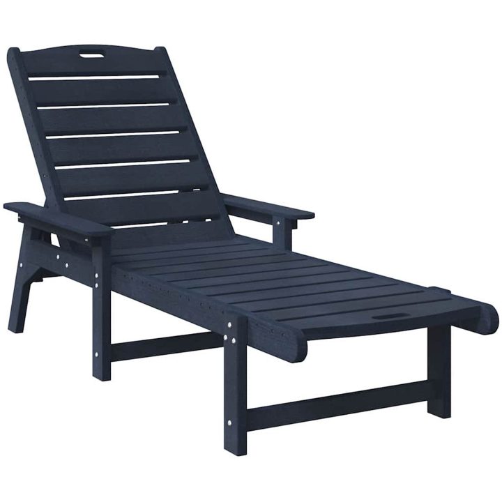 Solstol Marinblå 53x162x98.5 cm HDPE vidaXL 53 x 195.5 x 98.5 cm – bild 2