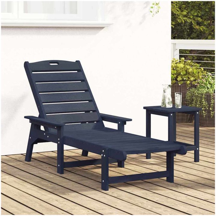 Solstol Marinblå 53x162x98.5 cm HDPE vidaXL 53 x 195.5 x 98.5 cm – bild 3