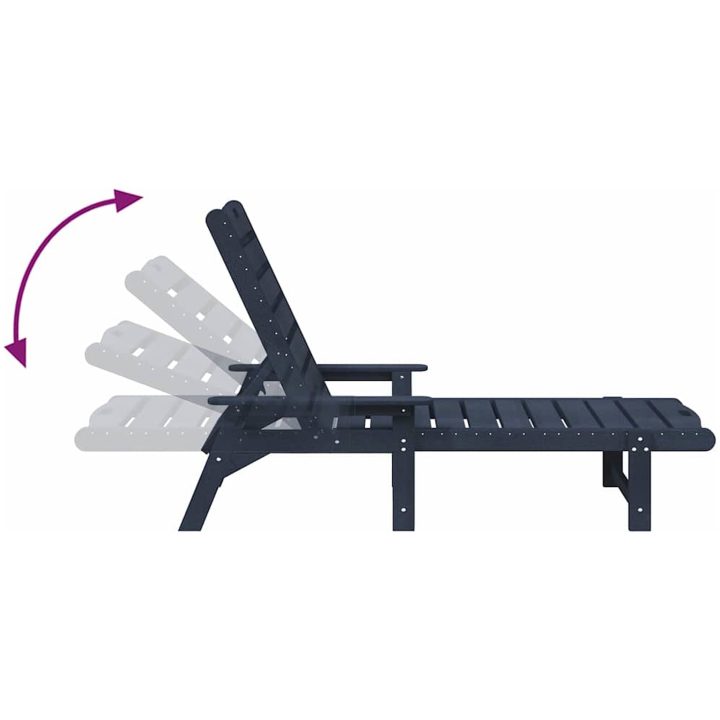 Solstol Marinblå 53x162x98.5 cm HDPE vidaXL 53 x 195.5 x 98.5 cm – bild 9