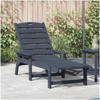 Solstol Marinblå 53x162x98.5 cm HDPE vidaXL