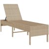 Solstol med dyna beige 55x200x44cm konstrotting vidaXL – miniatyr 4
