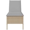 Solstol med dyna beige 55x200x44cm konstrotting vidaXL – miniatyr 5
