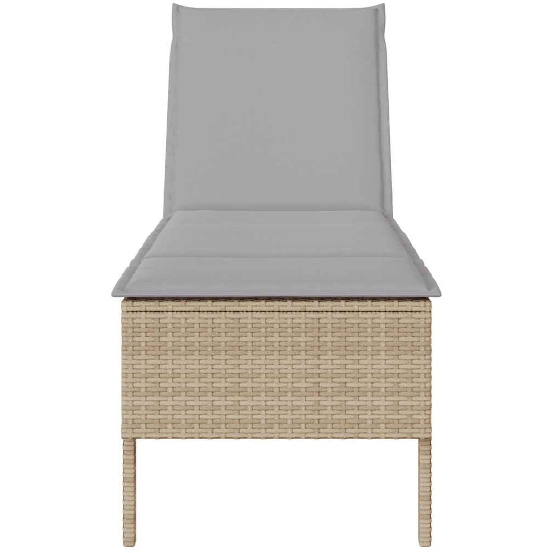 Solstol med dyna beige 55x200x44cm konstrotting vidaXL – bild 5