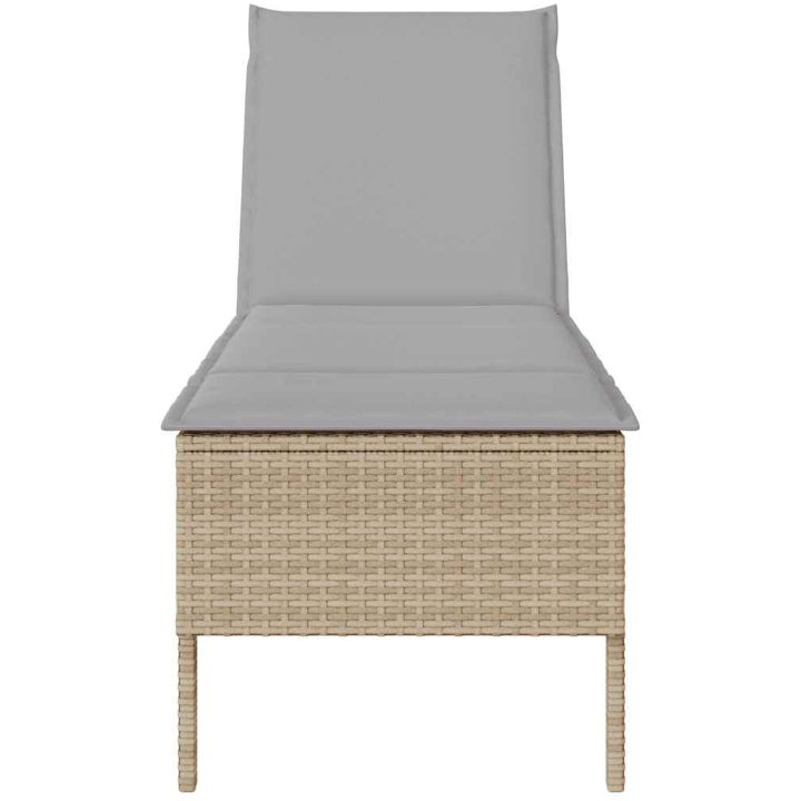 Solstol med dyna beige 55x200x44cm konstrotting vidaXL – bild 5