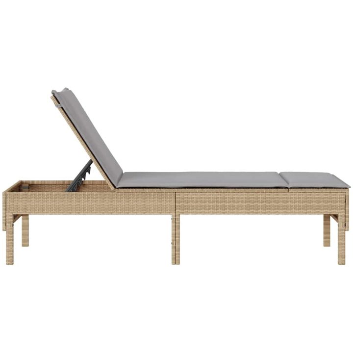 Solstol med dyna beige 55x200x44cm konstrotting vidaXL – bild 6