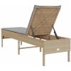 Solstol med dyna beige 55x200x44cm konstrotting vidaXL – miniatyr 7