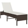 Solstol med dyna brun 55x200x44cm konstrotting vidaXL – miniatyr 2