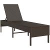 Solstol med dyna brun 55x200x44cm konstrotting vidaXL – miniatyr 4
