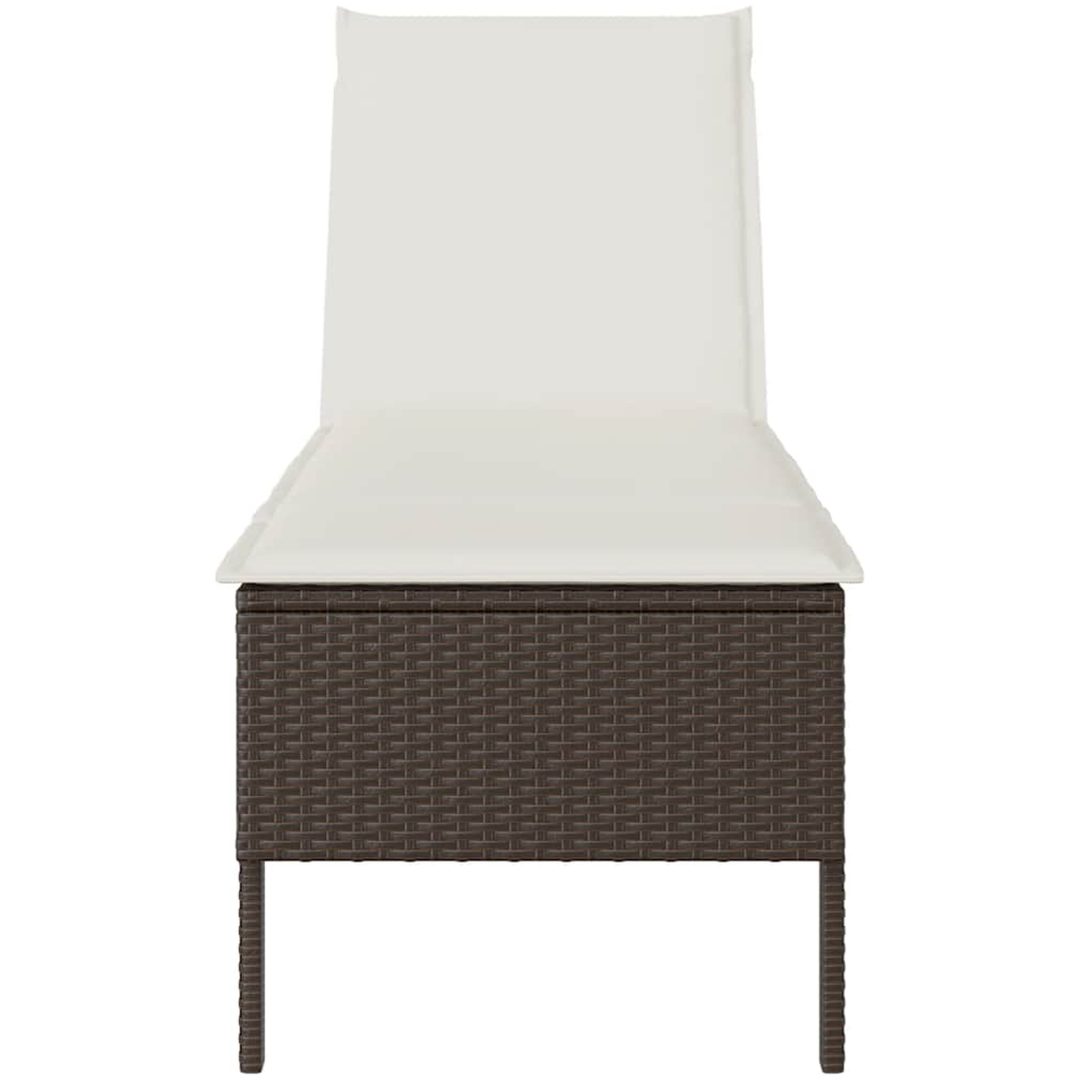 Solstol med dyna brun 55x200x44cm konstrotting vidaXL – bild 5