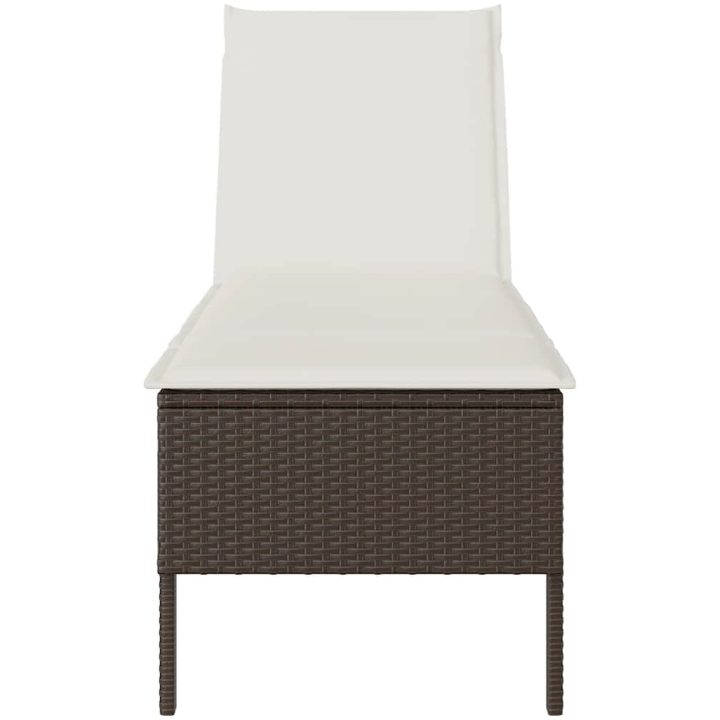 Solstol med dyna brun 55x200x44cm konstrotting vidaXL – bild 5