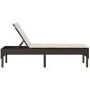 Solstol med dyna brun 55x200x44cm konstrotting vidaXL – miniatyr 6