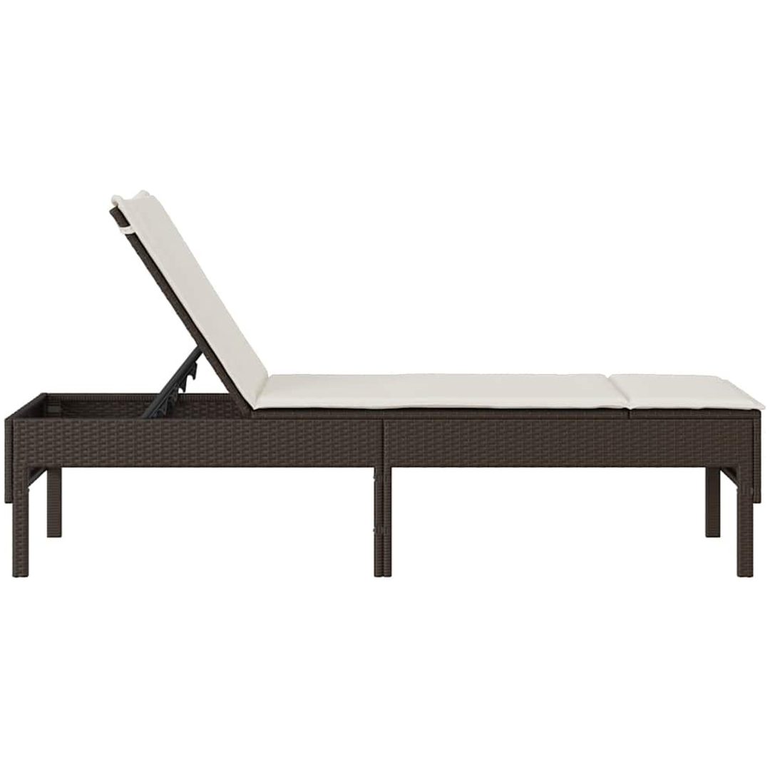Solstol med dyna brun 55x200x44cm konstrotting vidaXL – bild 6