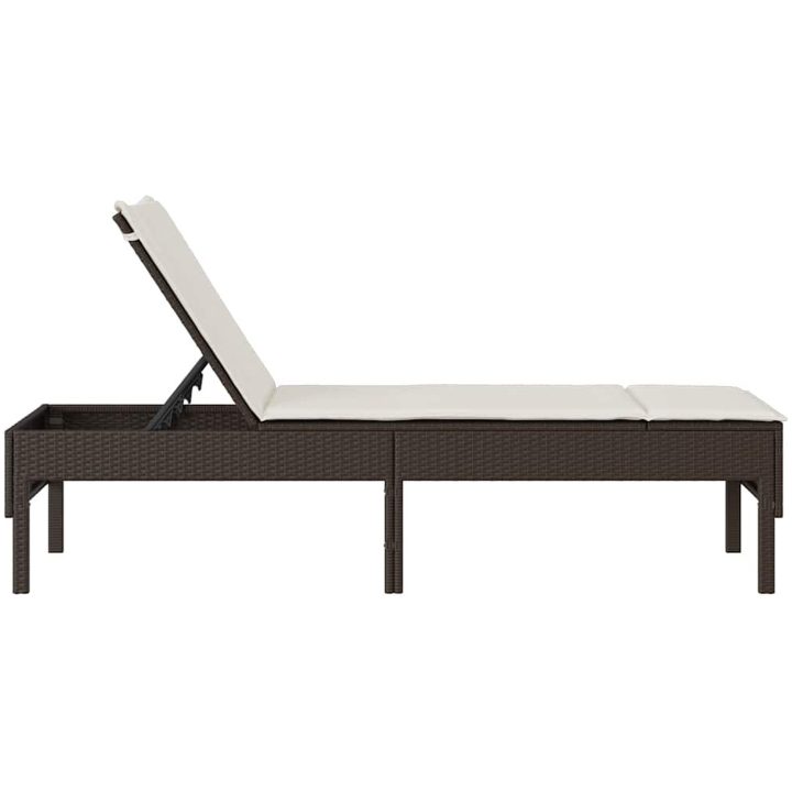 Solstol med dyna brun 55x200x44cm konstrotting vidaXL – bild 6