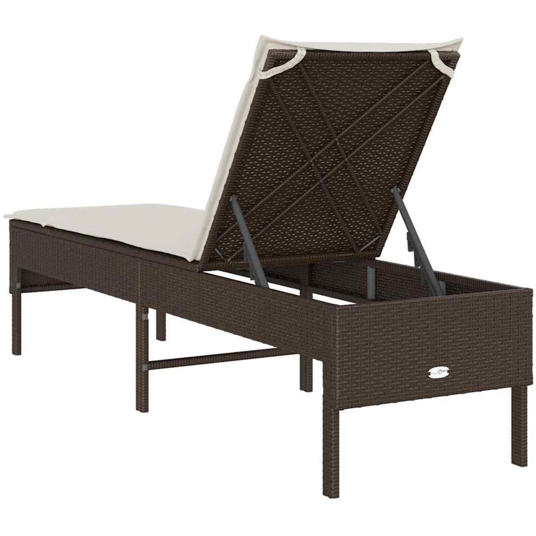 Solstol med dyna brun 55x200x44cm konstrotting vidaXL – bild 7