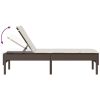 Solstol med dyna brun 55x200x44cm konstrotting vidaXL – miniatyr 8