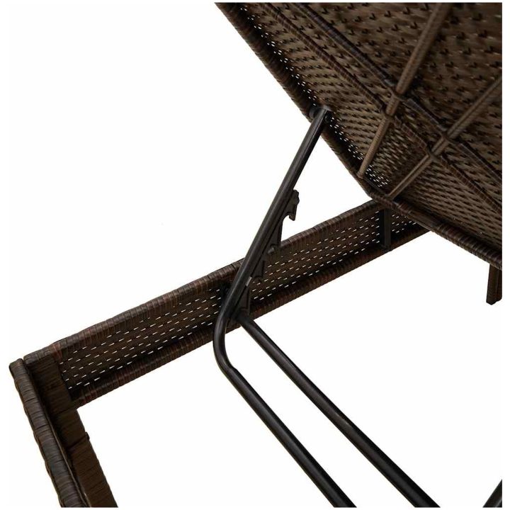 Solstol med dyna brun 55x200x44cm konstrotting vidaXL – bild 9