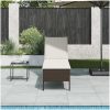 Solstol med dyna brun 55x200x44cm konstrotting vidaXL – miniatyr 1