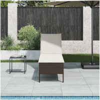 Solstol med dyna brun 55x200x44cm konstrotting vidaXL