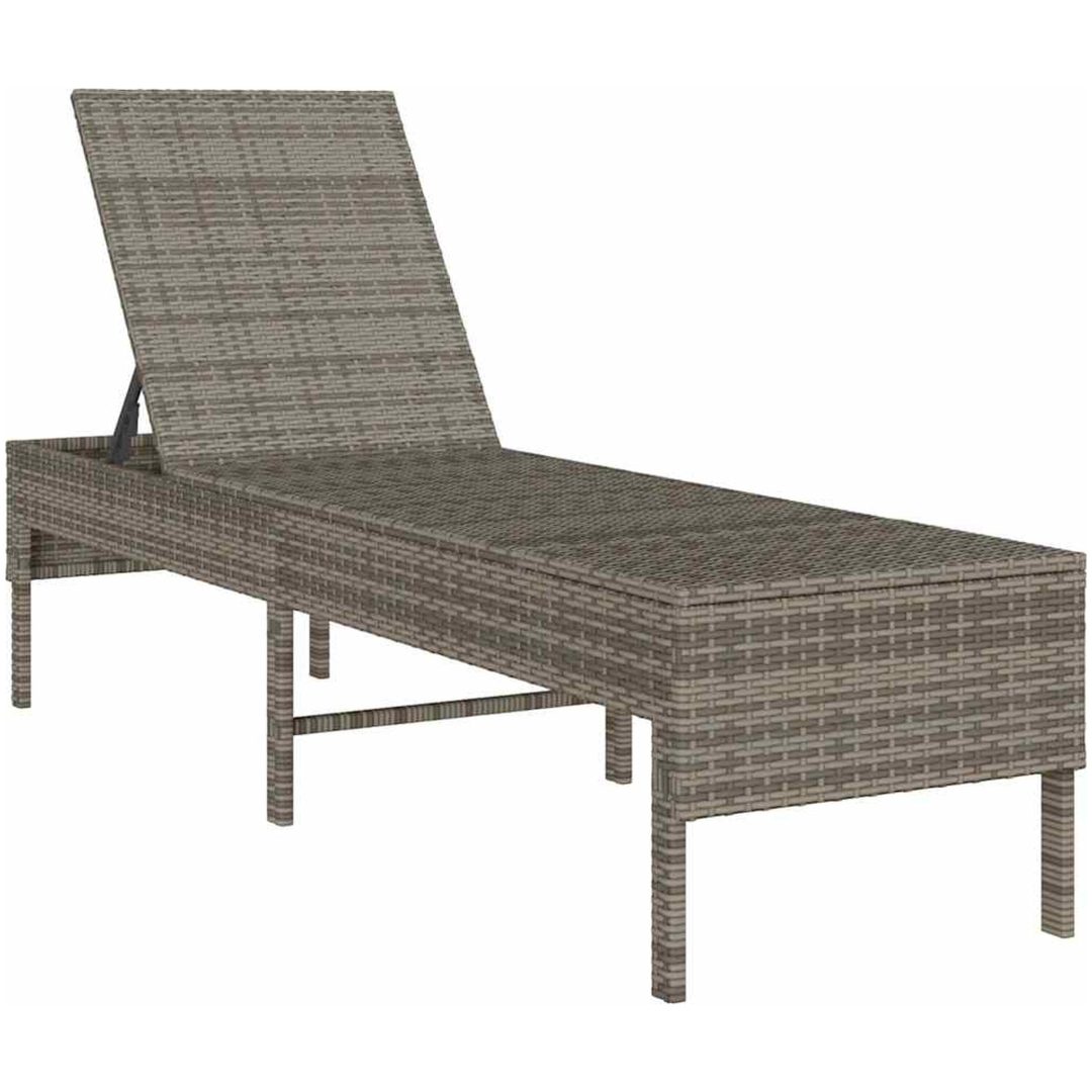 Solstol med dyna grå 55x200x44cm konstrotting vidaXL – bild 4