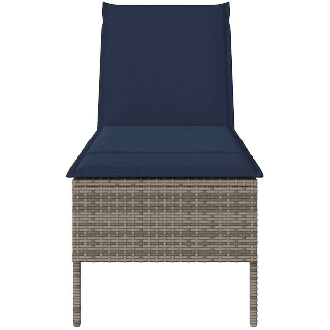 Solstol med dyna grå 55x200x44cm konstrotting vidaXL – bild 5
