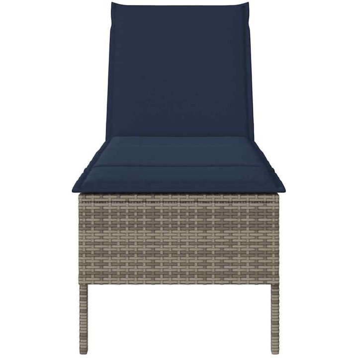 Solstol med dyna grå 55x200x44cm konstrotting vidaXL – bild 5