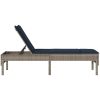 Solstol med dyna grå 55x200x44cm konstrotting vidaXL – miniatyr 6